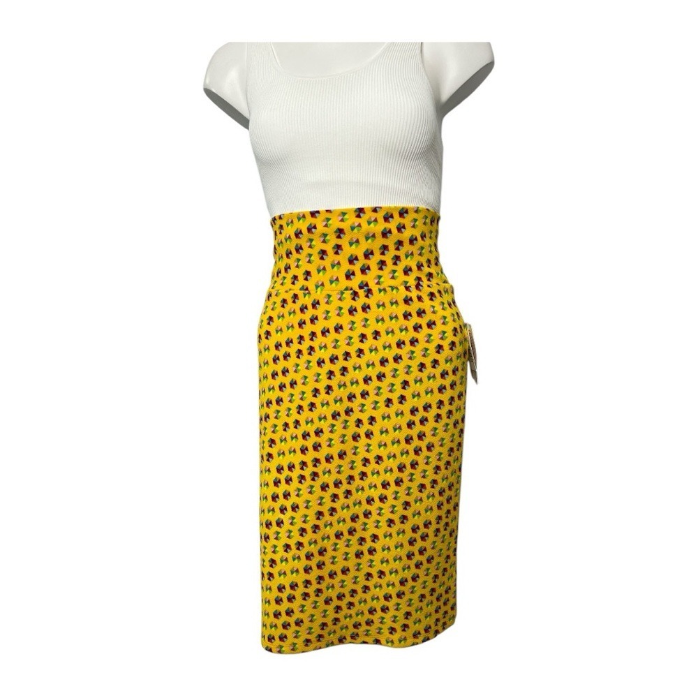 LuLaRoe‎ Yellow Cassie Pencils Straight Stretch Skirt Sz Medium NEW